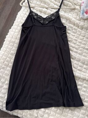 Black Lace Trim Slip Dress - Women Intimates